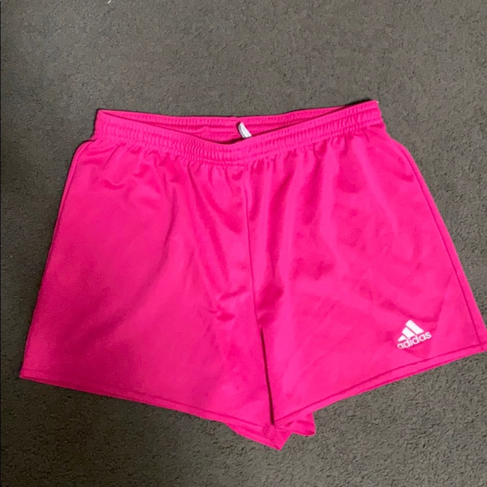 Neon Pink Adidas Soccer Shorts